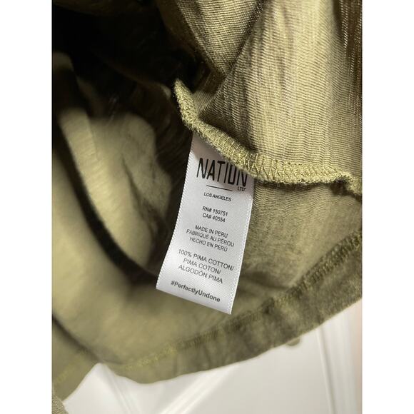 National LTD Loren Puff-Sleeve Tee Long Sleeve Pima Cotton Shirt Size Medium - Picture 6 of 9